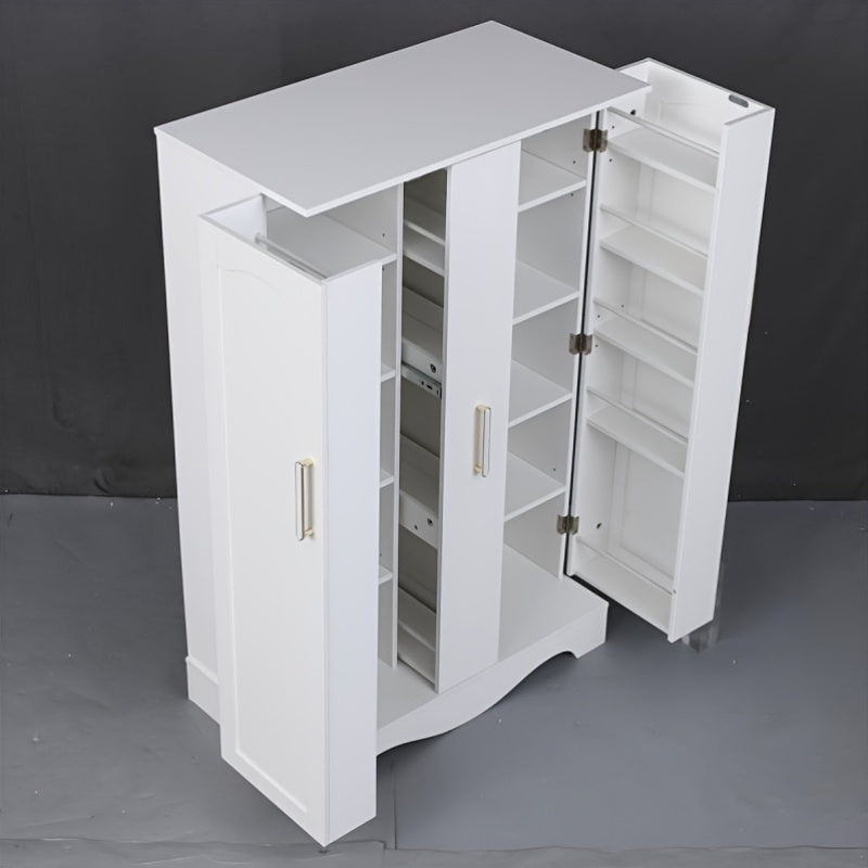 Multifunctional Storage Cabinet 47inch Kitchen Pantry Cabinet With Drawer, Pantry Storage Cabinet With Adjustable Shelves, White Kitchen Pantry Storage Cabinet, Buffet Cupboards Sideboard