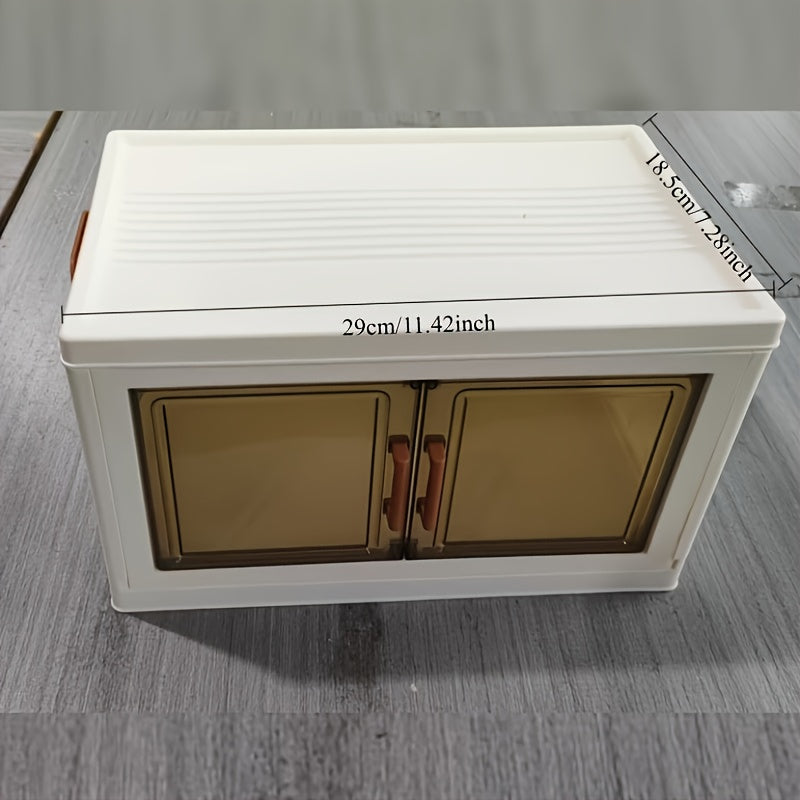 Single-Layer Foldable No-Assembly Storage Cabinet - Large Capacity Wheeled Organizer, Durable Plastic Under-Bed Wardrobe Space Saver for Clothes, Blankets, Toys, Retail Counters, Bedrooms, Dorms & Living Rooms, Plastic Storage Box With Door, Plastic Stora