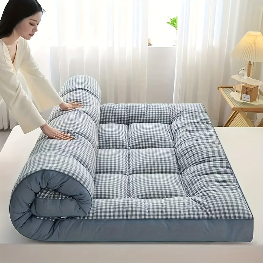 Extra Thick Japanese Fluffy Futon Mattress, Soft Quilted Sleeping Pad, Foldable Roll Up Floor Tatami Mattress, for Home Dormitory Non Slip And Breathable, Home Sleeping Pad, Travel Sleeping Pad, Rollup Mattress, Minimalist Bedding, Breathable Fabric