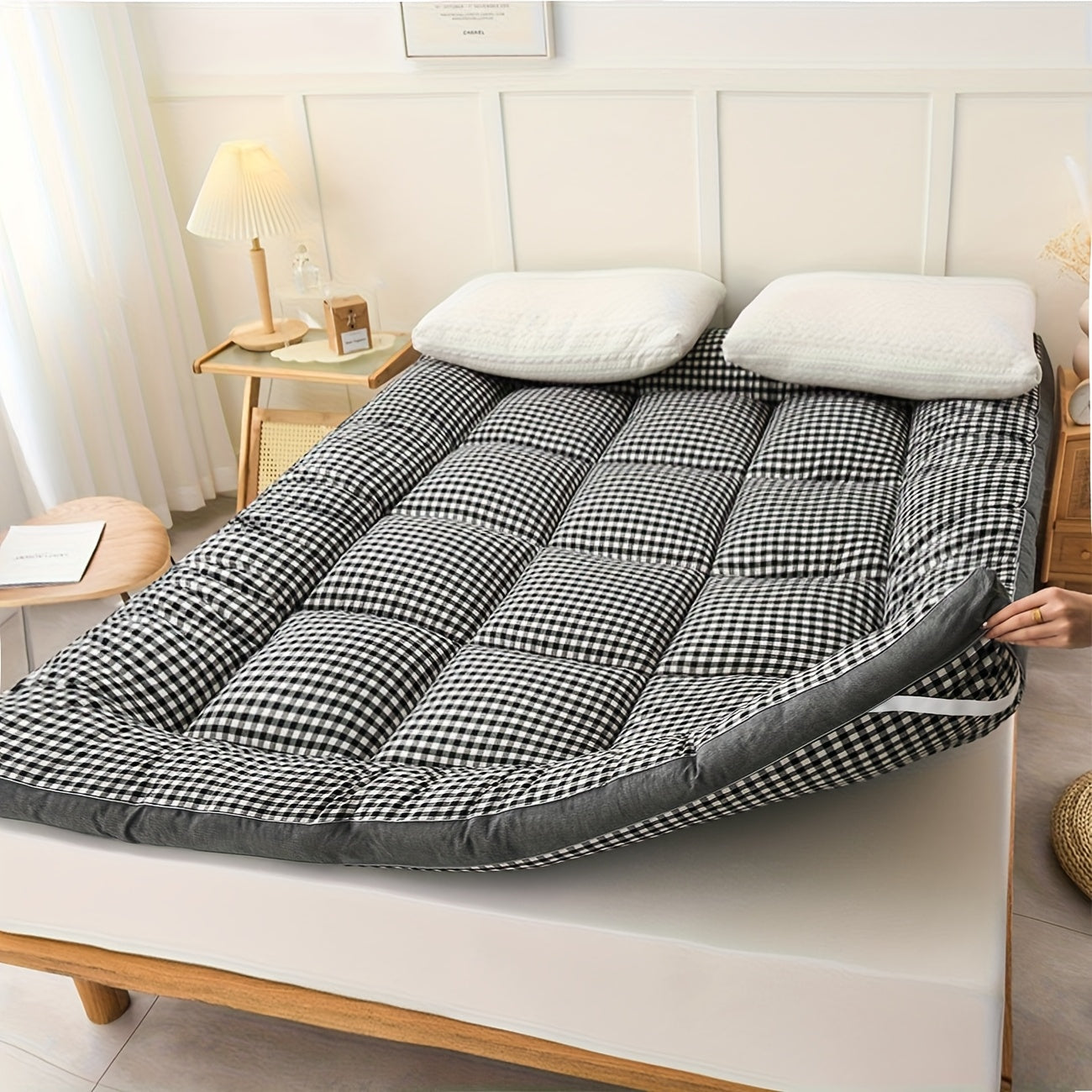 Roll Up Thin Mattress, 1000gsm, Soft, Foldable & Breathable, Thin Tatami Mat Sleeping Pad, Sleeping Pad for Floor, Guest, Bed, Sofa, Roll Up Camping Mattress