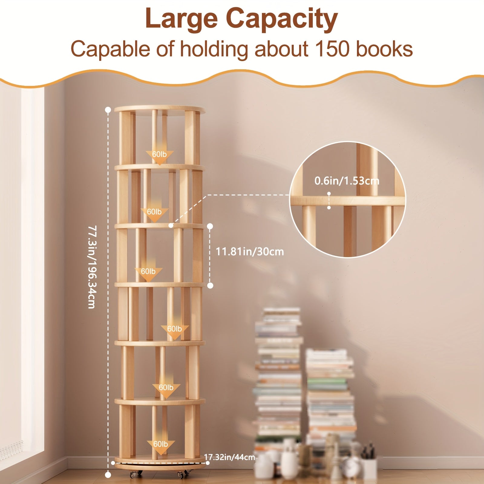 Solid Wood 4\u002F6 - Layer Space Solution - Multi - Layer Bookshelf Storage Cabinet, 360° Rotatable. Festival - Decorated Living Room Furniture With Time - Limited Special Offers. 3 Styles To Choose From. Suitable For Small Spaces. Free Delivery