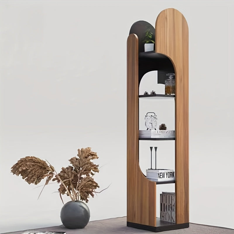 New 5-tier Rotating Floor-to-ceiling Bookshelf, Space-saving 360-degree Rotating Storage, Larger Storage Space, Solid Wood, Structural Design Is More Sturdy And Durable, Suitable for Bedroom, Living Room, Home, Office