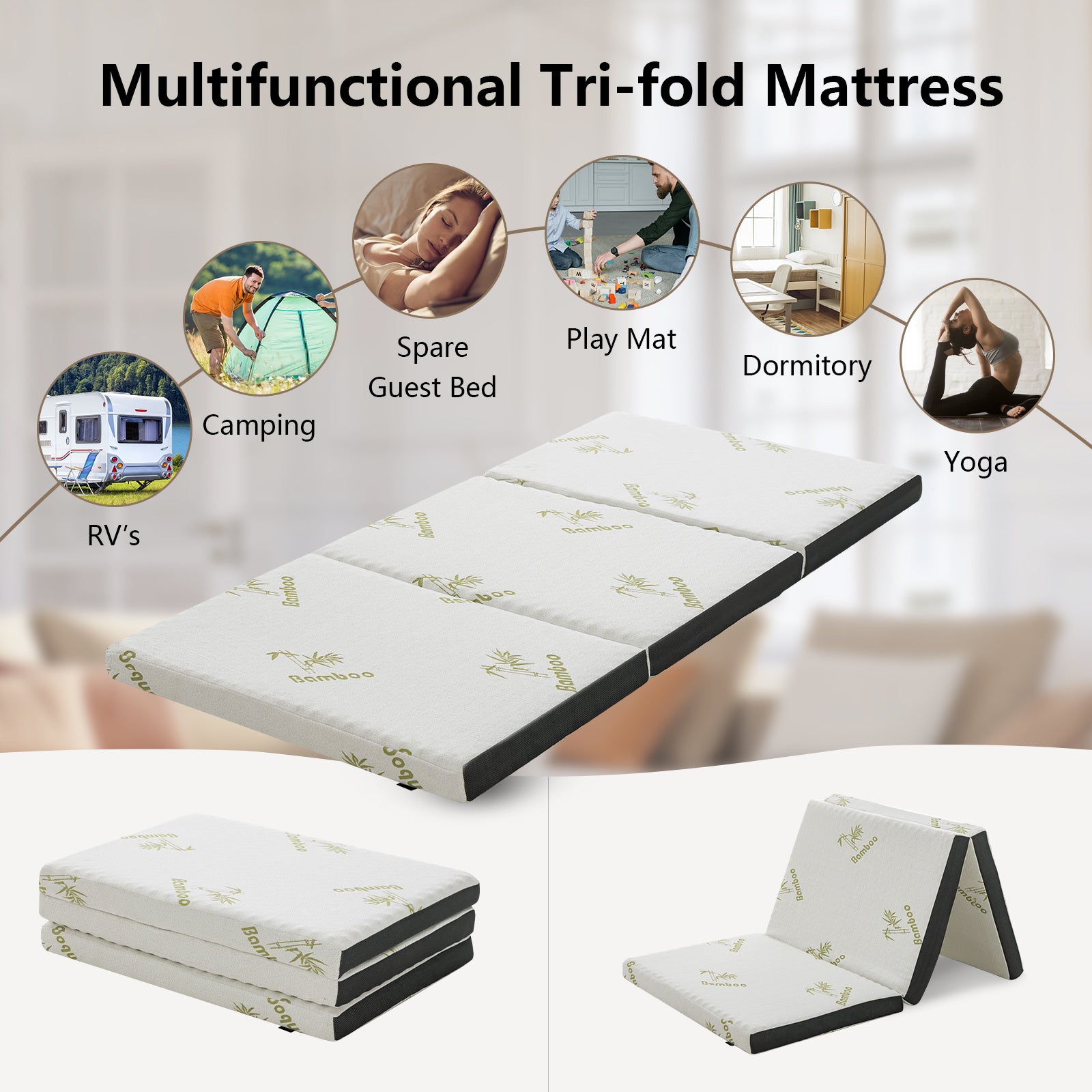 PETSITE Tri-fold Memory Foam Mattress, 3\