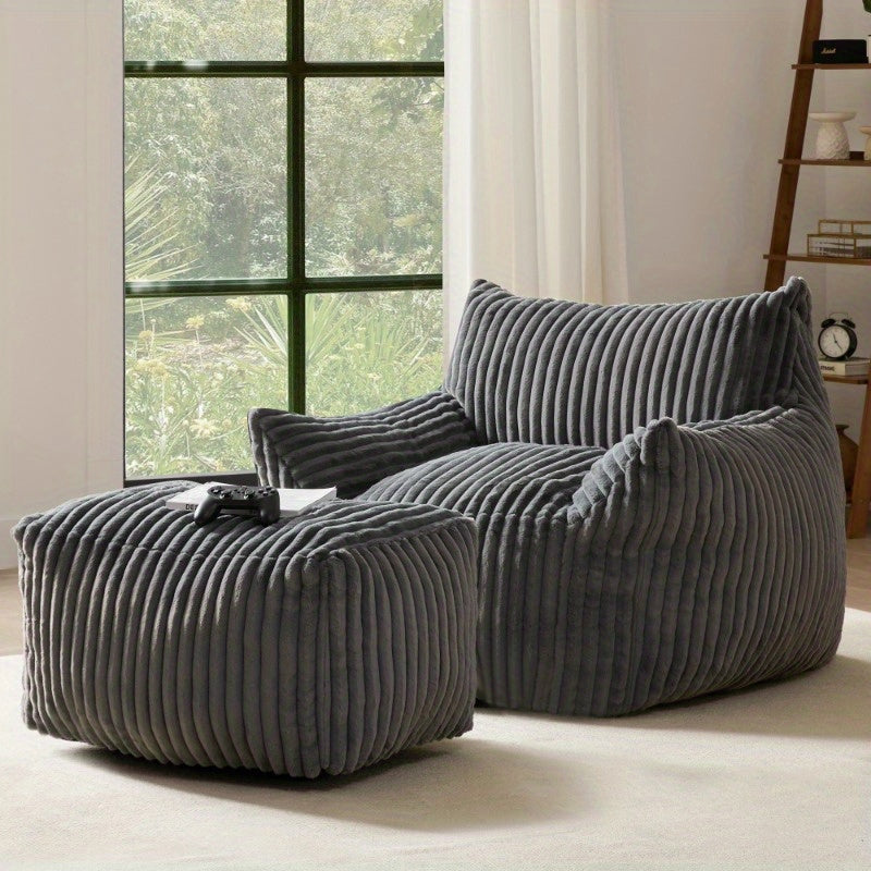 Living&Giving Oversize Bean Bag Sofa, Fireside Chair, Lazy Floor Sofa Couch, Tatami Sofa, Suitable For Living Room Bedroom Office, Warm Best Christmas Gifts For Her\u002FHim (Dark Grey, Beige, Orange)