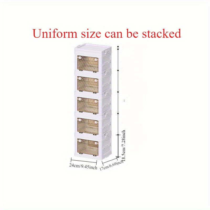 Installation-free One second open foldable storage cabinet Bedroom living room plastic locker Multi-layer sundries locker Multi-layer assembly 24.11.96inch. Suitable for room clothing storage Living room Snacks storage Kitchen seasoning storage, Under-Bed