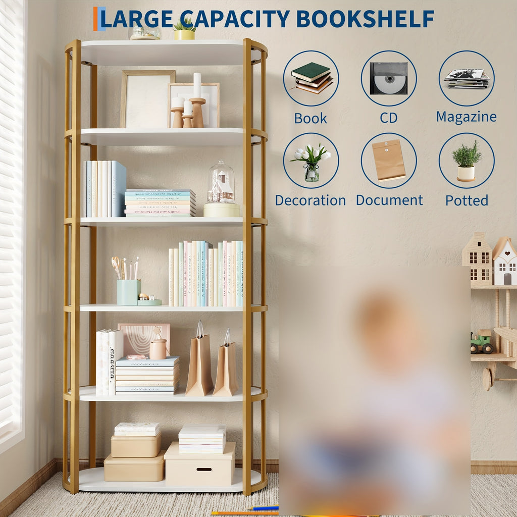 6 Tier Tall Bookshelf, 70.9\