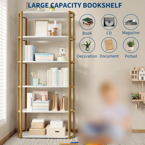 6 Tier Tall Bookshelf, 70.9\