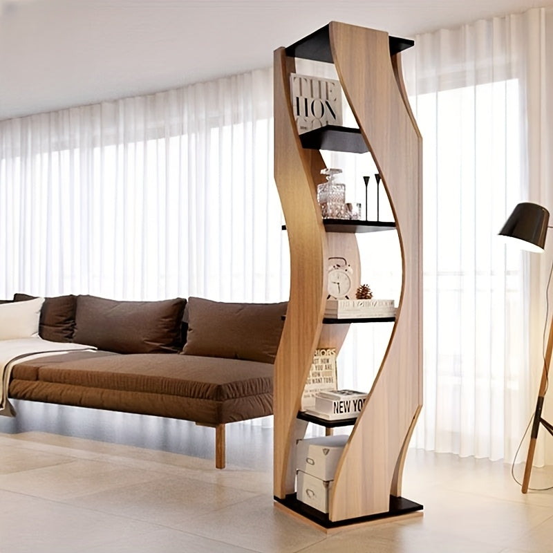 New 5-tier Rotating Floor-to-ceiling Bookshelf, Space-saving 360-degree Rotating Storage, Larger Storage Space, Solid Wood, Structural Design Is More Sturdy And Durable, Suitable for Bedroom, Living Room, Home, Office