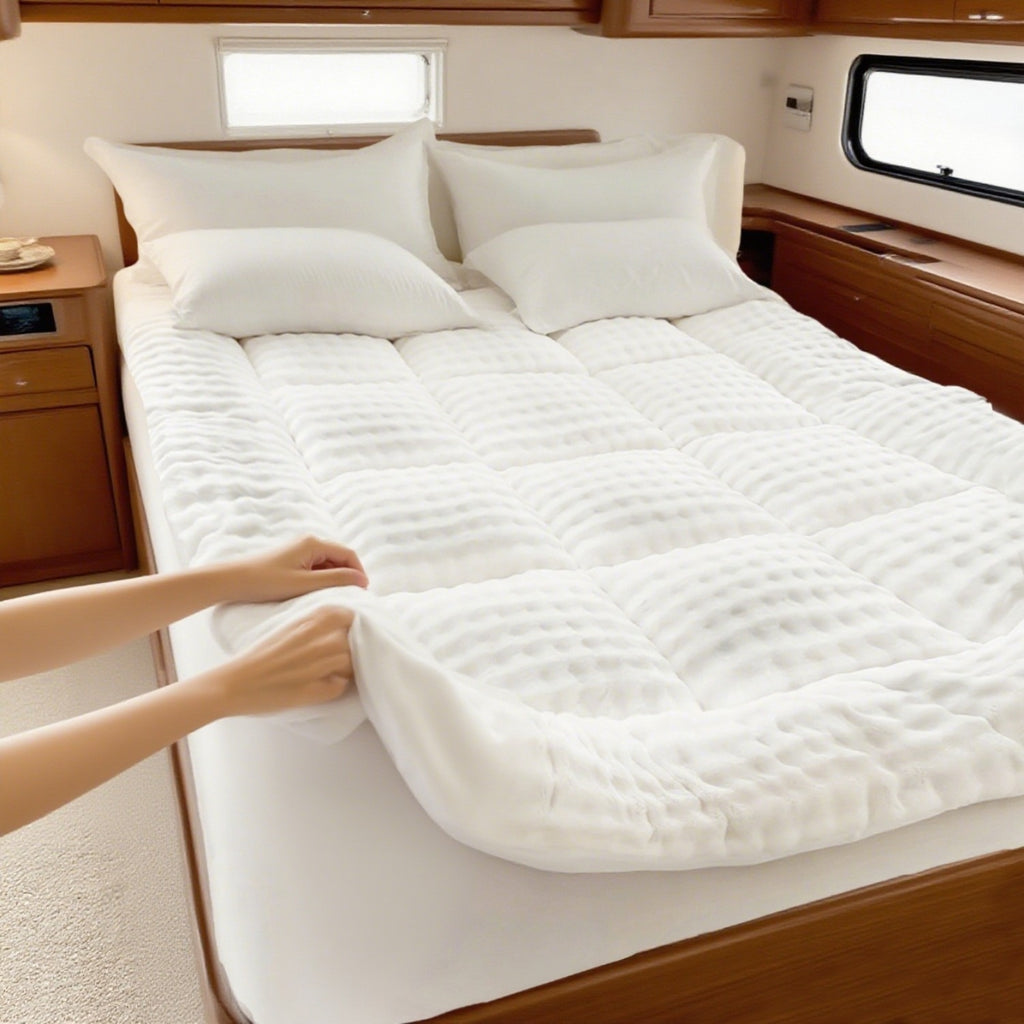 Japanese Floor Futon Mattress Full Size - 4 Sizes Portable Roll Up Tatami Mat, Thin Sleeping Pad for RV\u002F Camper, Thai Massage Bed & Travel, Rabbit Fur Soft Cover (Fits House\u002F Tiny Space)