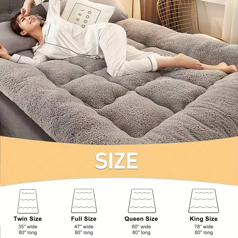 Japanese Tatami Mattress - 4-Inch Thick Foldable Floor Bed, Super Soft All-Season Sleeping Pad with Hook-and-Loop Closure, Twin\u002FFull\u002FQueen\u002FKing\u002FCalifornia King Size, Machine Washable for Camping, Guest Room & Sofa Bed Converter