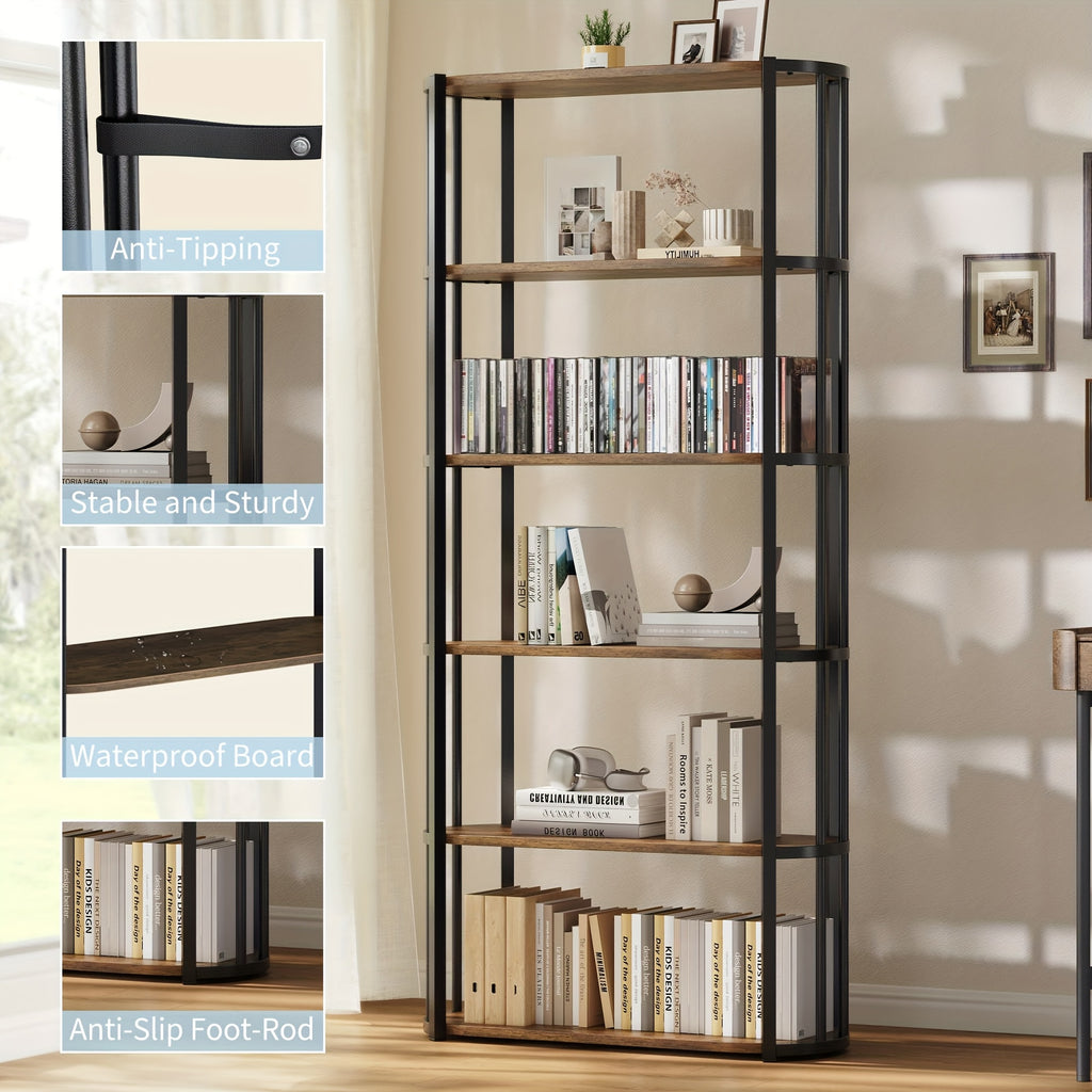 6 Tier Tall Bookshelf, 70.9\