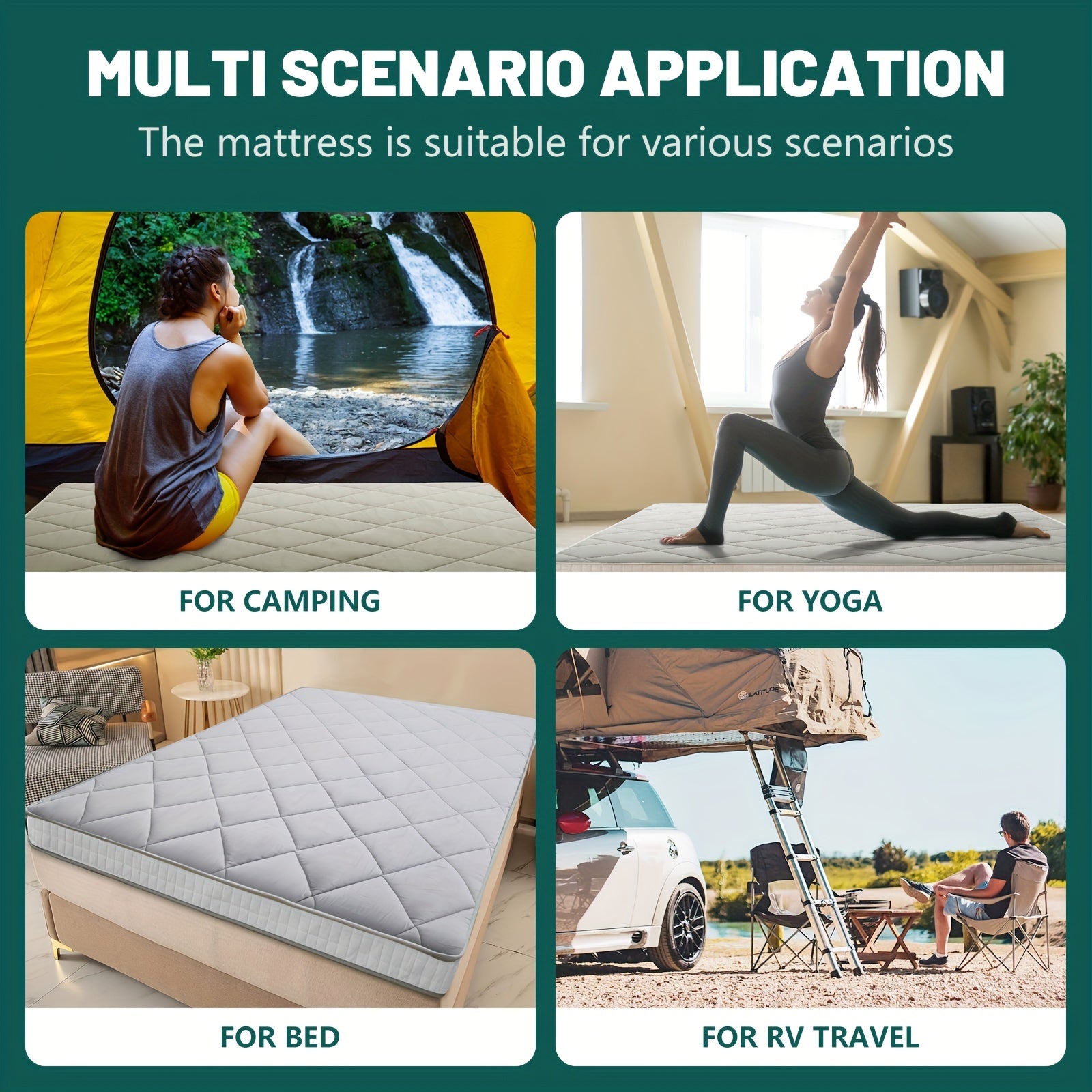 LILYPELLE Portable Japanese Floor Mattress Futon Mattress, 4\