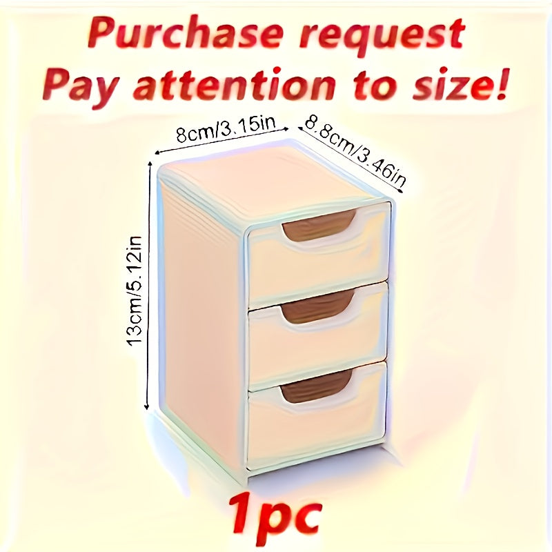 3-Tier White Plastic Storage Cabinet with Smooth Sliding Drawers - Heavy-Duty Stackable Organizer with Clear Front Panels & White Drawers, Space-Saving Design for Home, Office, Travel - Durable Plastic Construction, Compact Organizer for Jewelry, Cosmetic