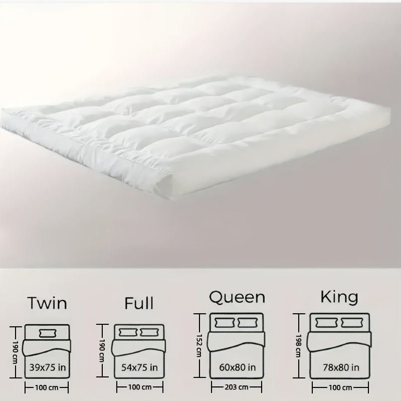 A Three-dimensional Edge Mattress, Tatami Mattress, Down Alternative Filling Mattress, Fluffy And Soft And Comfortable, White, Gray, Blue Mattress, Machine Washable, Suitable For Bedrooms And Guest Rooms, Can Be Placed On The Floor