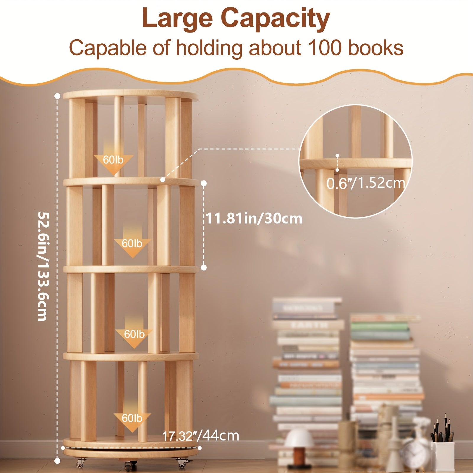 Solid Wood 4\u002F6 - Layer Space Solution - Multi - Layer Bookshelf Storage Cabinet, 360° Rotatable. Festival - Decorated Living Room Furniture With Time - Limited Special Offers. 3 Styles To Choose From. Suitable For Small Spaces. Free Delivery