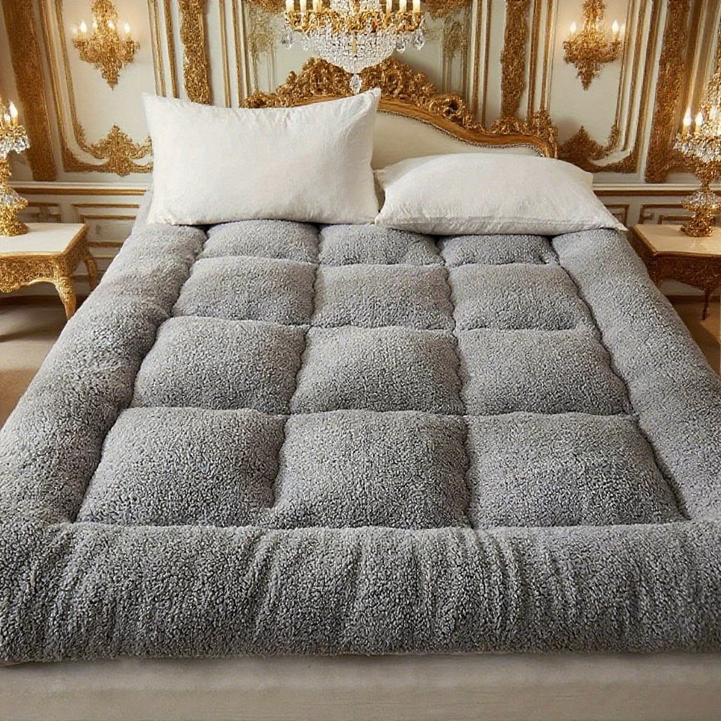 SWTMERRY Roll-Up Mattress Topper - 1000gsm Soft Breathable Tatami Mat Sleeping Pad, Foldable & Portable for Bed, Sofa, Camping, Guest Bedding - Machine Washable Grey Luxury Sleeping Pad, Foldable Mattress, Luxury Comfort, Easycare Material