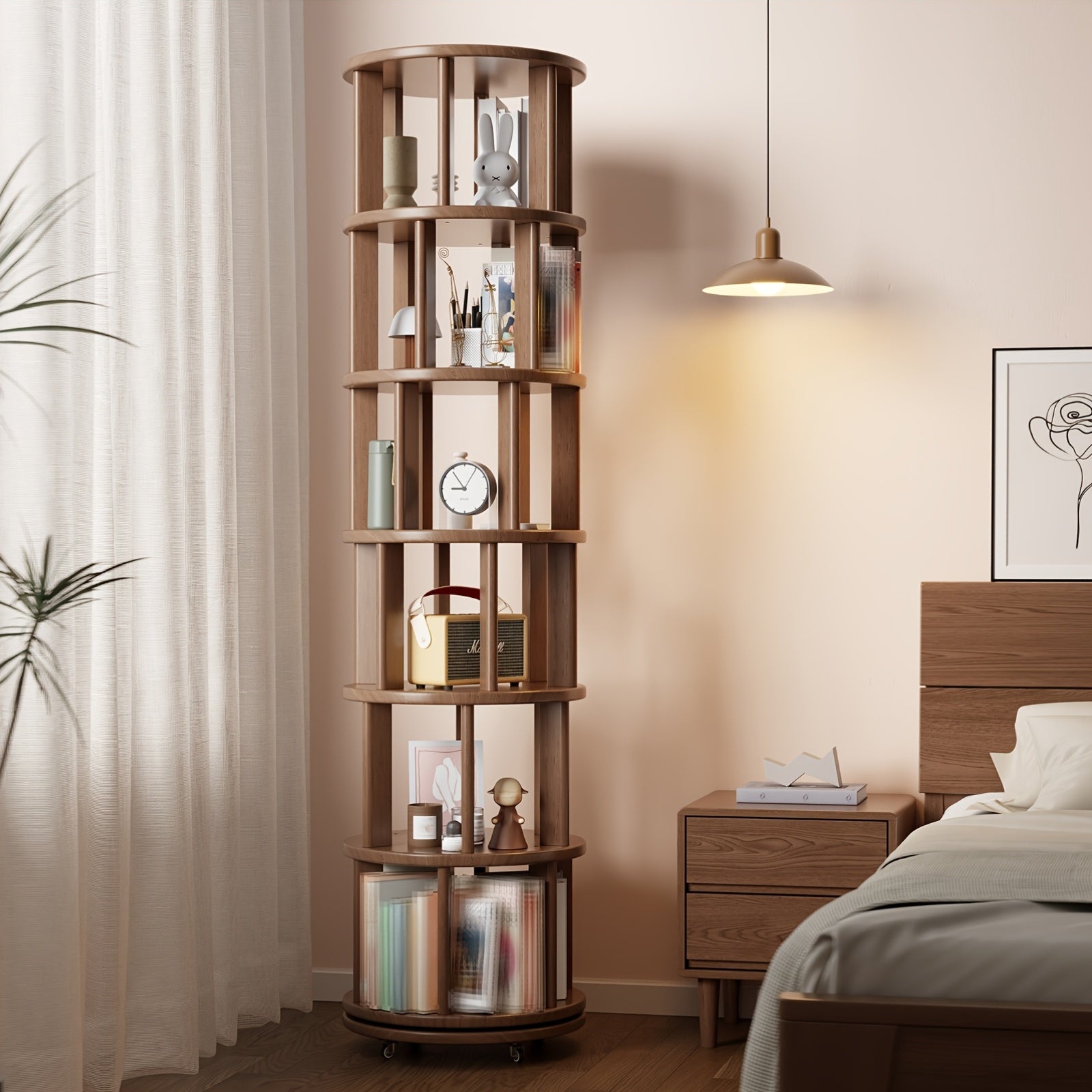 Solid Wood 4\u002F6 - Layer Space Solution - Multi - Layer Bookshelf Storage Cabinet, 360° Rotatable. Festival - Decorated Living Room Furniture With Time - Limited Special Offers. 3 Styles To Choose From. Suitable For Small Spaces. Free Delivery