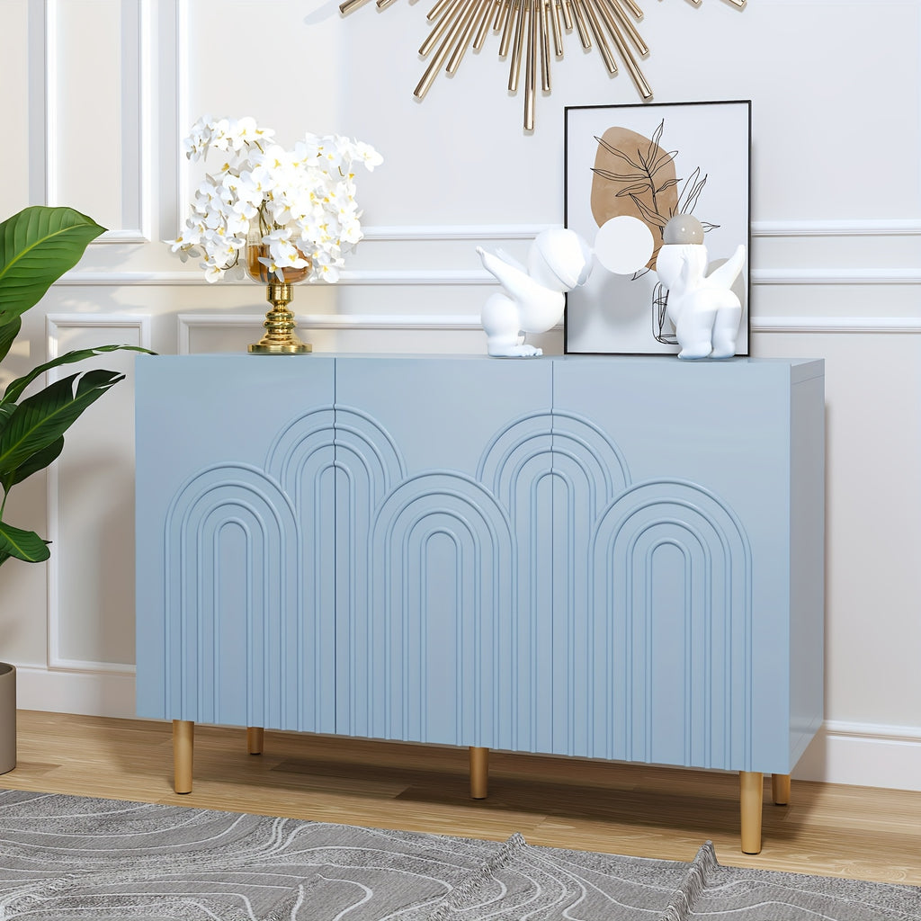 ARTPOWER Sideboard Buffet Cabinet with Cloud, Accent Cabinet with 3 Doors, Modern Buffet Cabinet, Credenza Storage Cabinet for Living Room, Kitchen, Dining Room, Hallway, Entryway