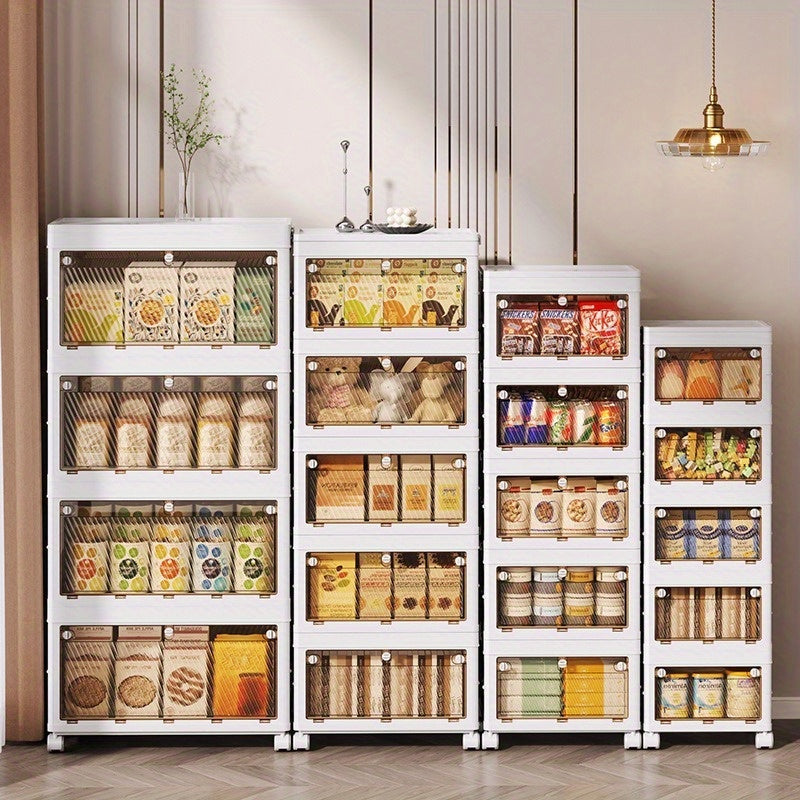 Installation-free One second open foldable storage cabinet Bedroom living room plastic locker Multi-layer sundries locker Multi-layer assembly 24.11.96inch. Suitable for room clothing storage Living room Snacks storage Kitchen seasoning storage, Under-Bed