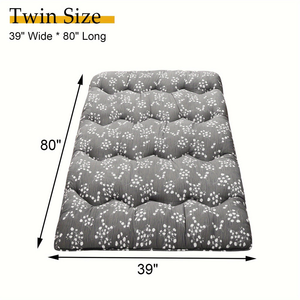 Japanese Futon Mattress, Floral Pattern Floor Mattress, Tatami Mat, Sleeping Pad For Camping And Travel