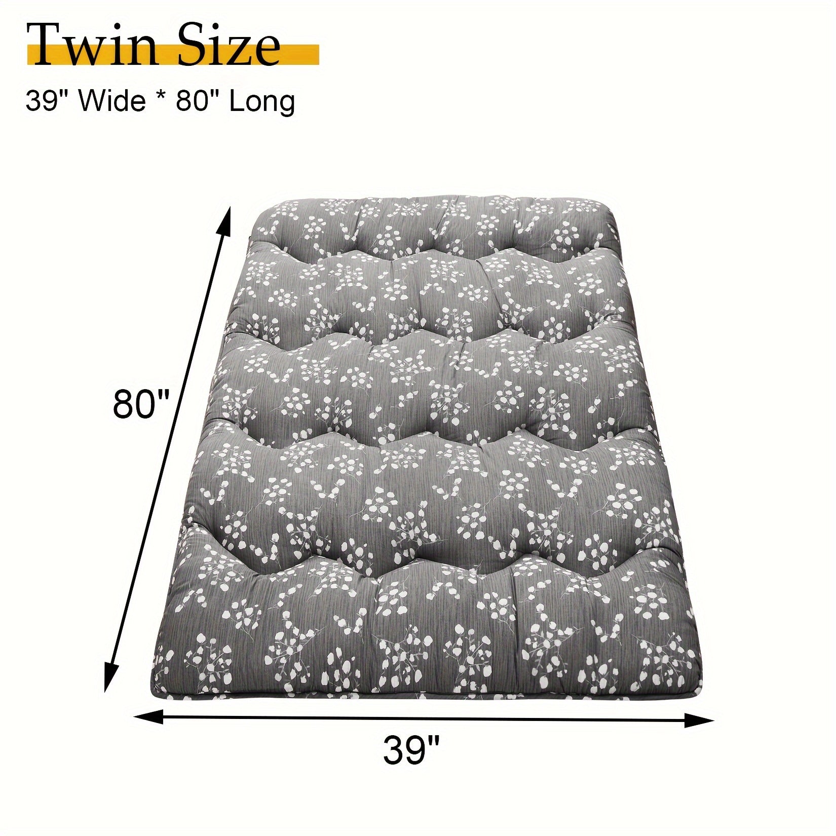 Japanese Futon Mattress, Floral Pattern Floor Mattress, Tatami Mat, Sleeping Pad For Camping And Travel