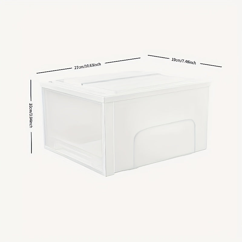 Multi-Tier Transparent Plastic Storage Cabinet with Drawers - Heavy-Duty Rectangular Organizer with Smooth Sliding Drawers & Top Shelf for Home, Office, Bedroom, Playroom Organization - Durable Plastic Construction, Space-Saving Modern Design, Multi-Purpo