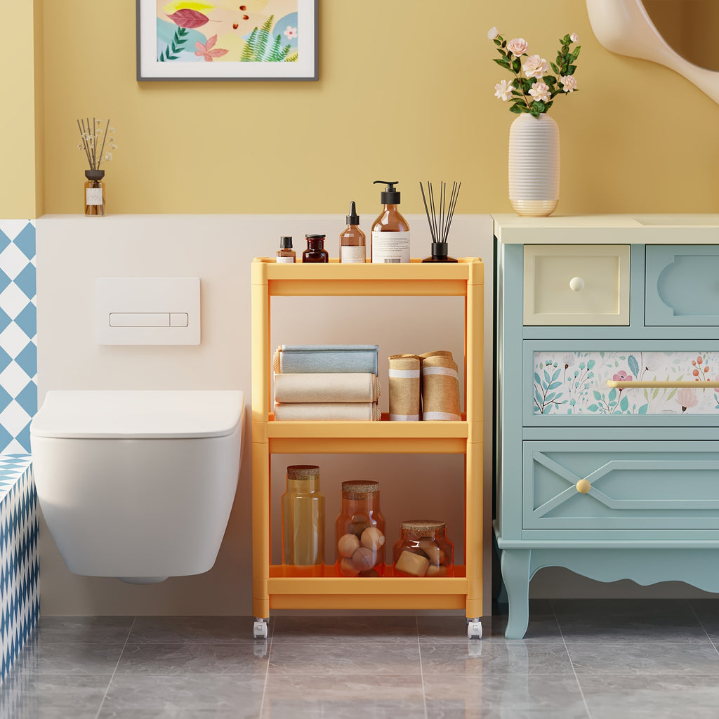 Hallway Storage Cabinet, Multi-Purpose Storage Rack, Free-Standing Mobile Trolley, Storage Cart For Narrow Spaces, Suitable For Gaps In Bathrooms, Kitchens, Refrigerators