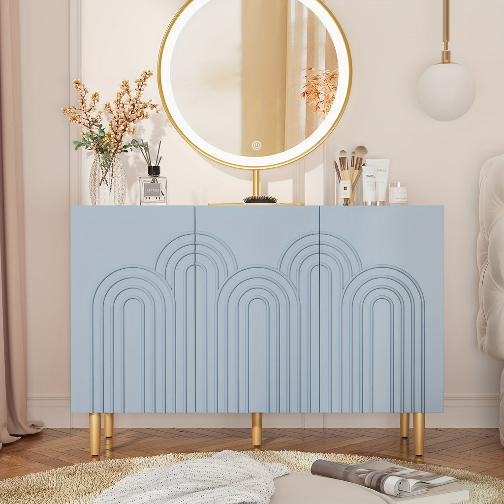 ARTPOWER Sideboard Buffet Cabinet with Cloud, Accent Cabinet with 3 Doors, Modern Buffet Cabinet, Credenza Storage Cabinet for Living Room, Kitchen, Dining Room, Hallway, Entryway