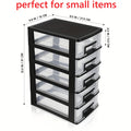 Black and Transparent Multifunctional 5-Layer Plastic Locker with Drawers - Waterproof and Dustproof Home Office Organizer
