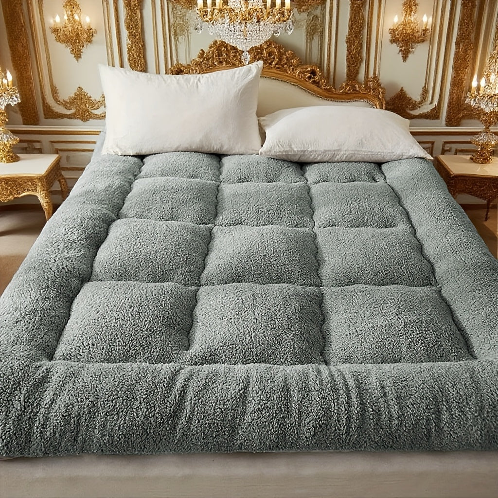 SWTMERRY Roll-Up Mattress Topper - 1000gsm Soft Breathable Tatami Mat Sleeping Pad, Foldable & Portable for Bed, Sofa, Camping, Guest Bedding - Machine Washable Grey Luxury Sleeping Pad, Foldable Mattress, Luxury Comfort, Easycare Material