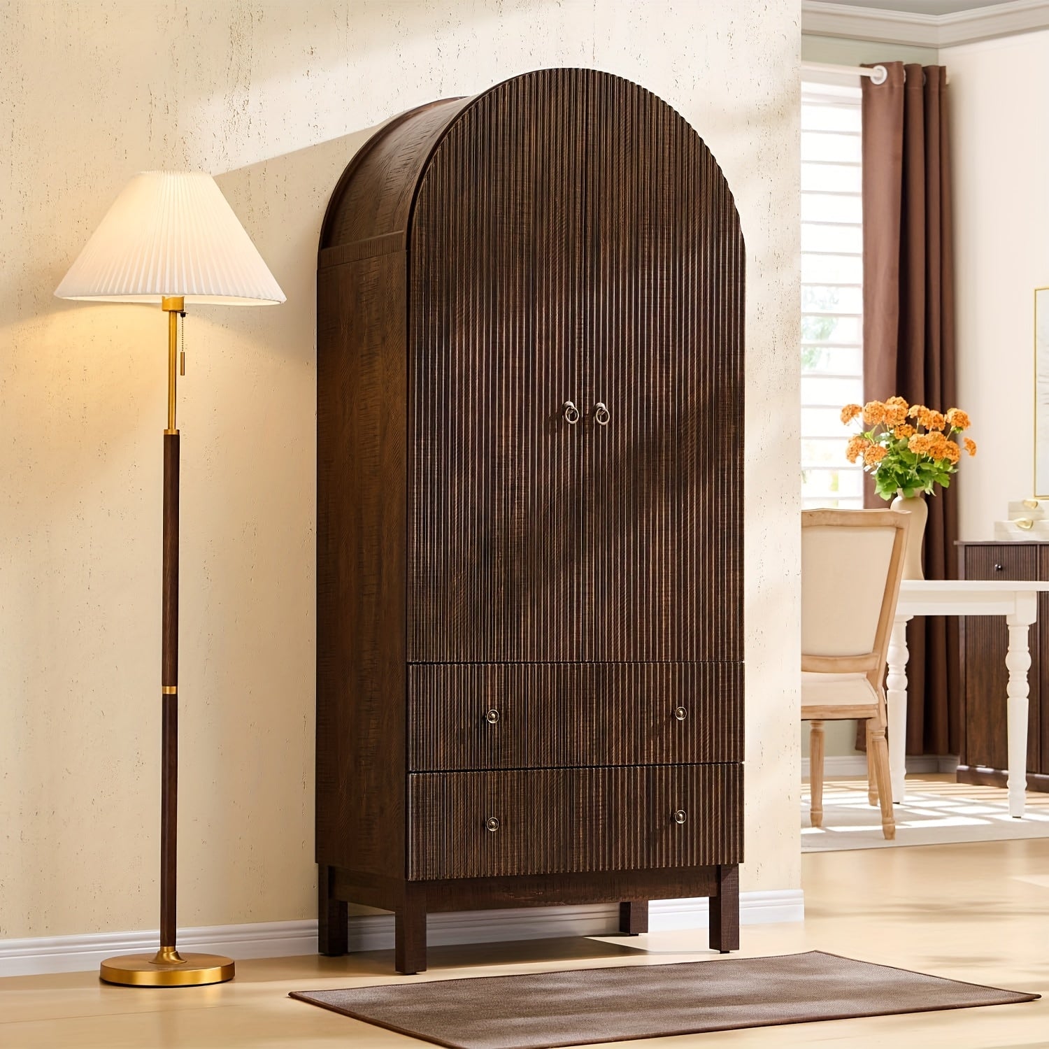 Fluted Arched Pantry Cabinet, 71\