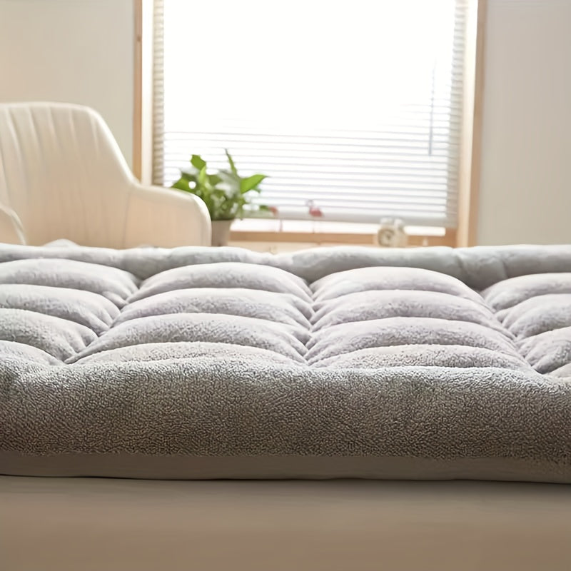 Japanese Tatami Mattress - 4-Inch Thick Foldable Floor Bed, Super Soft All-Season Sleeping Pad with Hook-and-Loop Closure, Twin\u002FFull\u002FQueen\u002FKing\u002FCalifornia King Size, Machine Washable for Camping, Guest Room & Sofa Bed Converter