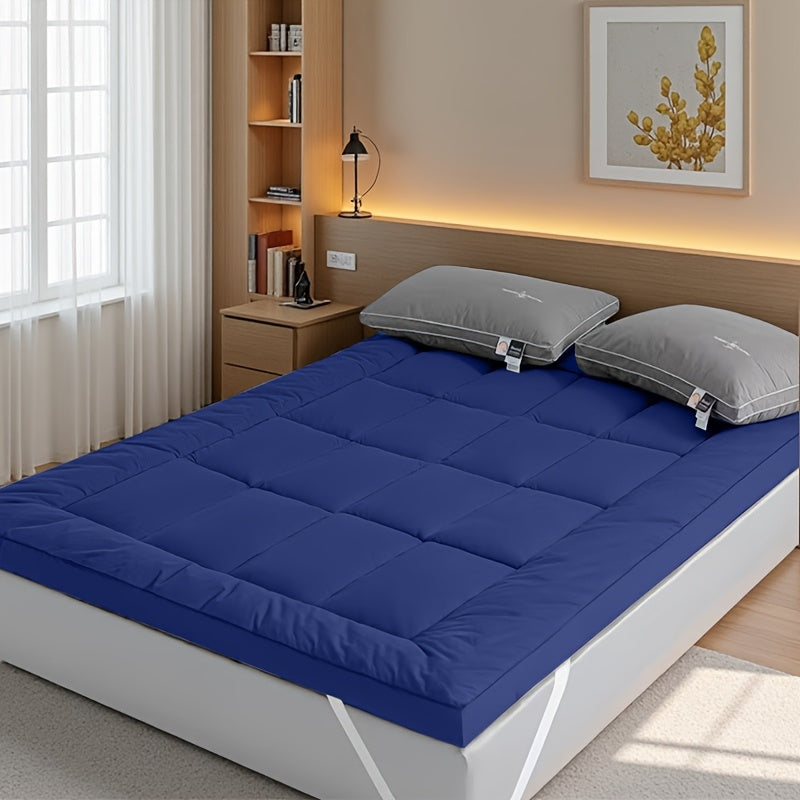 A Three-dimensional Edge Mattress, Tatami Mattress, Down Alternative Filling Mattress, Fluffy And Soft And Comfortable, White, Gray, Blue Mattress, Machine Washable, Suitable For Bedrooms And Guest Rooms, Can Be Placed On The Floor
