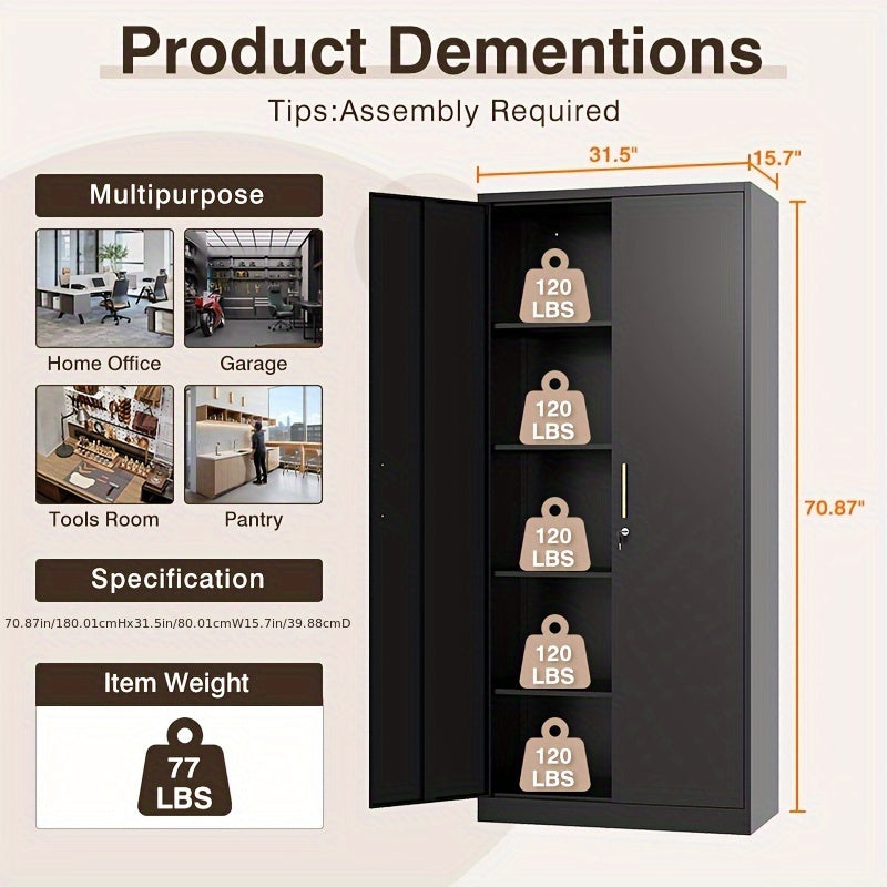 SISESOL Metal Garage Storage Cabinet, 71\