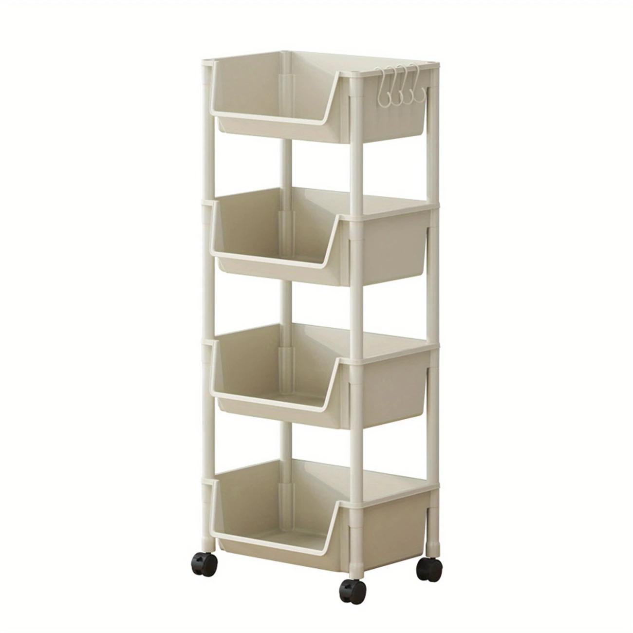 Suitable for kitchen, dormitory, office and home - Simple assembly multi-functional floor storage rack, no electrical equipment, reinforced shelves, essential for small, space-saving design, thickened structure, practical storage cabinet.