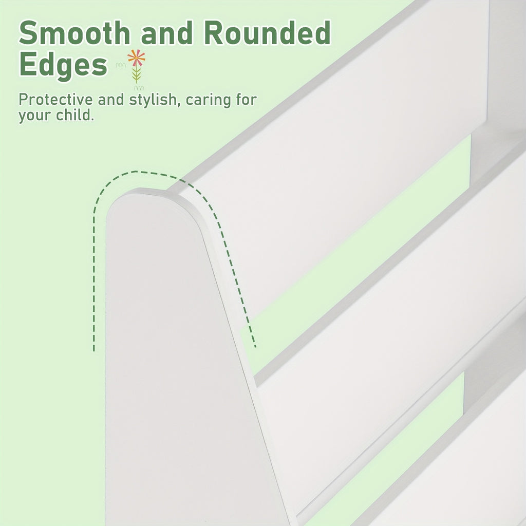 A Six-Tier Wooden Bookshelf with Storage Cabinets, Suitable for Displaying Toys And Books in Rooms, Nurseries, Playrooms, And Classrooms, in White., Classroom Storage | Minimalist Bookshelf | Metal Construction