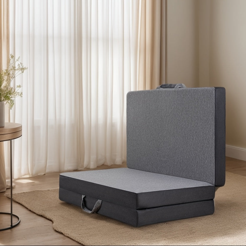 6inch Tri-Fold Mattress, Portable Twin Size Floor Mattress, Folding Mat for Travel, Camping, And Yoga, Foldable Mat with Washable Cover