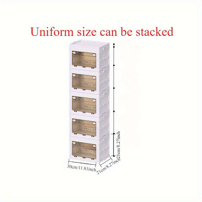 Installation-free One second open foldable storage cabinet Bedroom living room plastic locker Multi-layer sundries locker Multi-layer assembly 24.11.96inch. Suitable for room clothing storage Living room Snacks storage Kitchen seasoning storage, Under-Bed