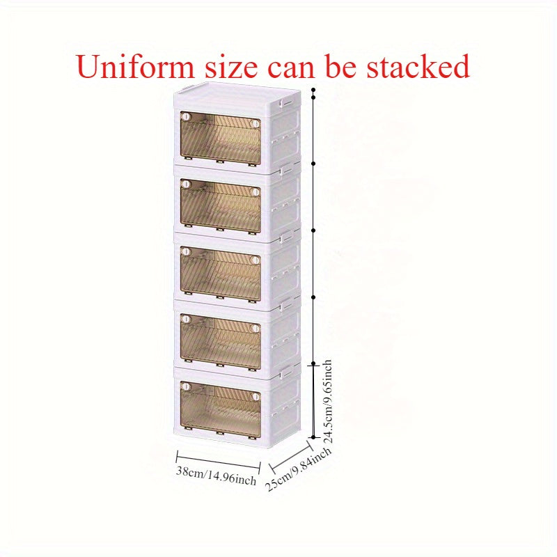 Installation-free One second open foldable storage cabinet Bedroom living room plastic locker Multi-layer sundries locker Multi-layer assembly 24.11.96inch. Suitable for room clothing storage Living room Snacks storage Kitchen seasoning storage, Under-Bed