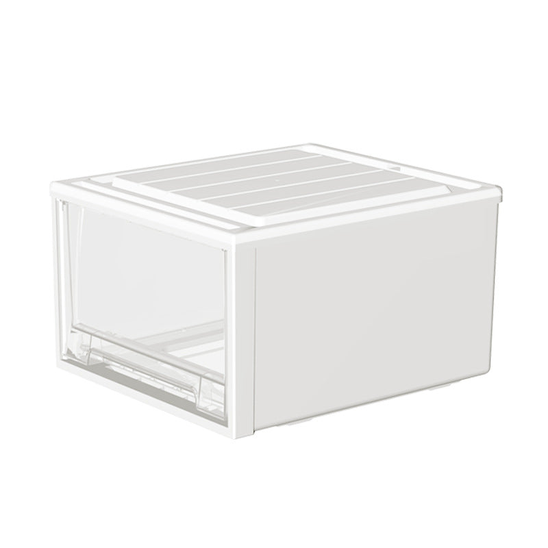 Multi-Tier Transparent Plastic Storage Cabinet with Drawers - Heavy-Duty Rectangular Organizer with Smooth Sliding Drawers & Top Shelf for Home, Office, Bedroom, Playroom Organization - Durable Plastic Construction, Space-Saving Modern Design, Multi-Purpo