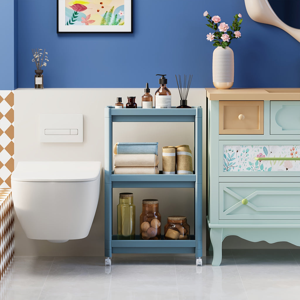 Hallway Storage Cabinet, Multi-Purpose Storage Rack, Free-Standing Mobile Trolley, Storage Cart For Narrow Spaces, Suitable For Gaps In Bathrooms, Kitchens, Refrigerators