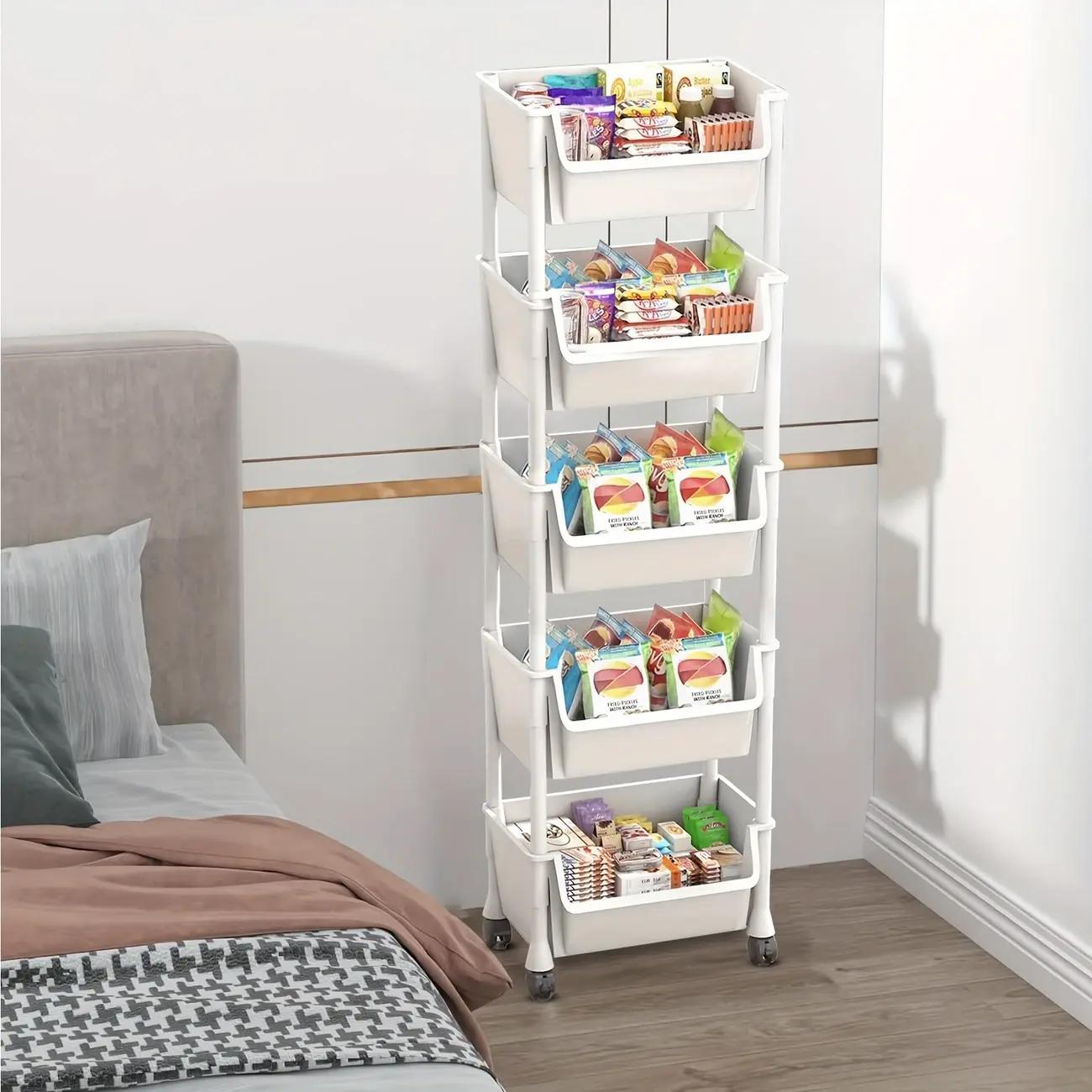 Suitable for kitchen, dormitory, office and home - Simple assembly multi-functional floor storage rack, no electrical equipment, reinforced shelves, essential for small, space-saving design, thickened structure, practical storage cabinet.