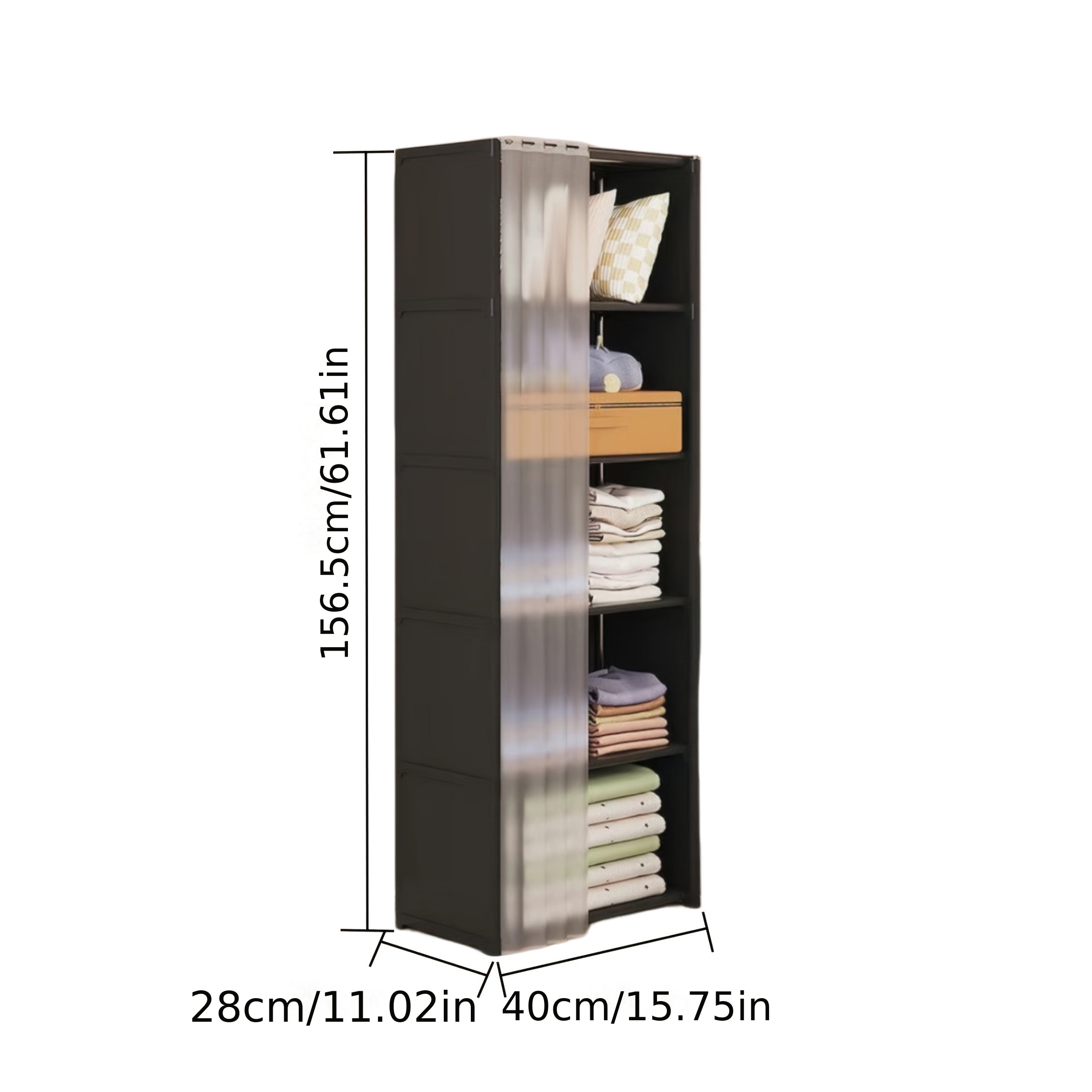 Multi-Layer Bag Storage Cabinet - Large Capacity Dustproof Organizer with Transparent Doors, No Assembly Required, Durable Plastic Freestanding Storage Unit for Home, Bedroom, Office - Space-Saving Vertical Design, White\u002FBlack, Bag Storage Organizer,