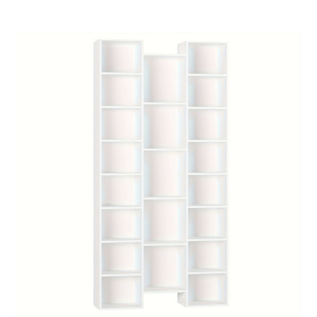 FULTRU 21 Cube Bookcases With Adjustable Shelves, Triple Wide Cube Bookshelf CD DVD Display Storage Rack, White