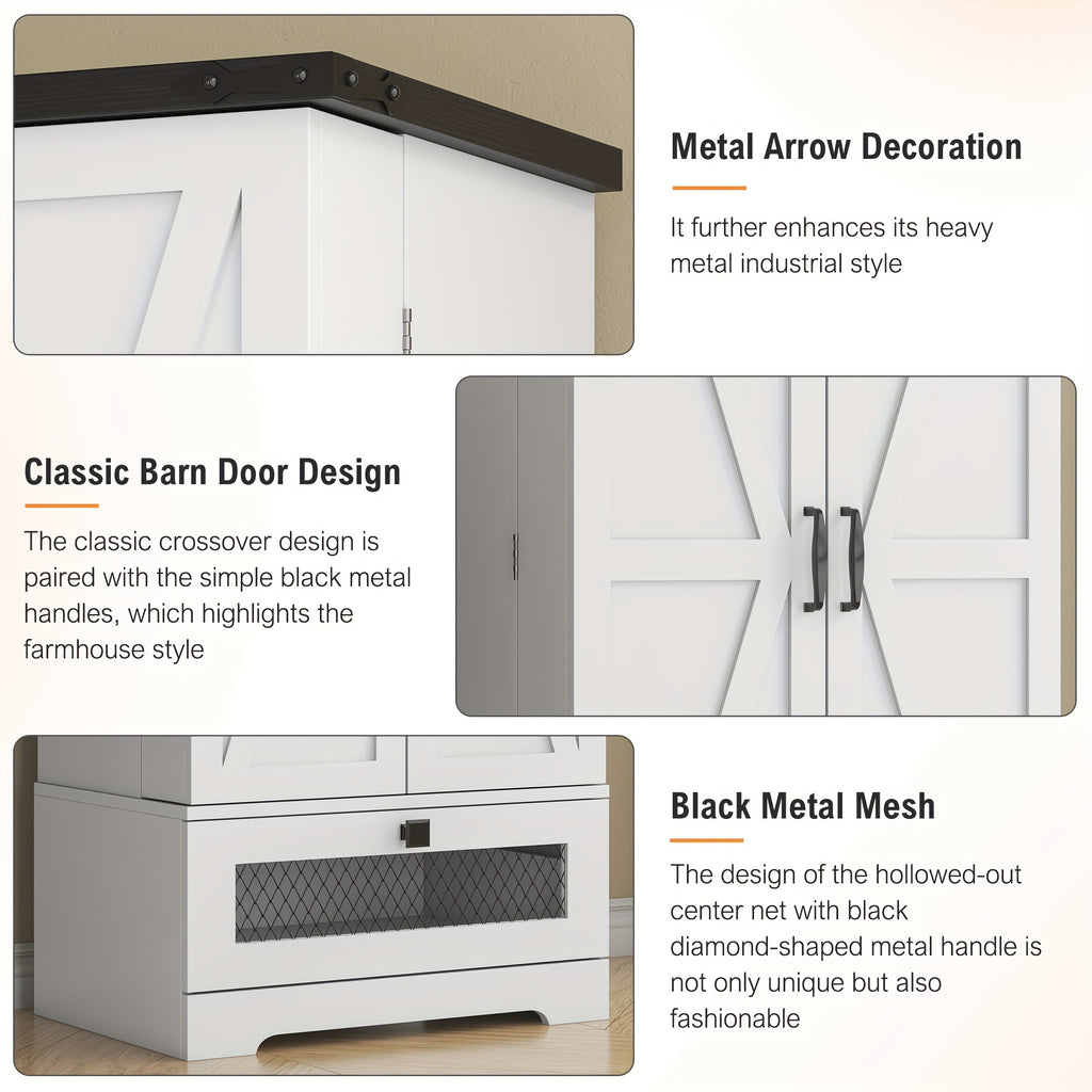 55'' Pantry Cabinet, Kitchen Pantry Storage Cabinet With Adjustable Shelves And Drawer, Wooden Kitchen Storage Cabinet, Buffet Cupboards Cabinet For Kitchen, Living Room, Bathroom, Dining Room, Storage Drawer Units